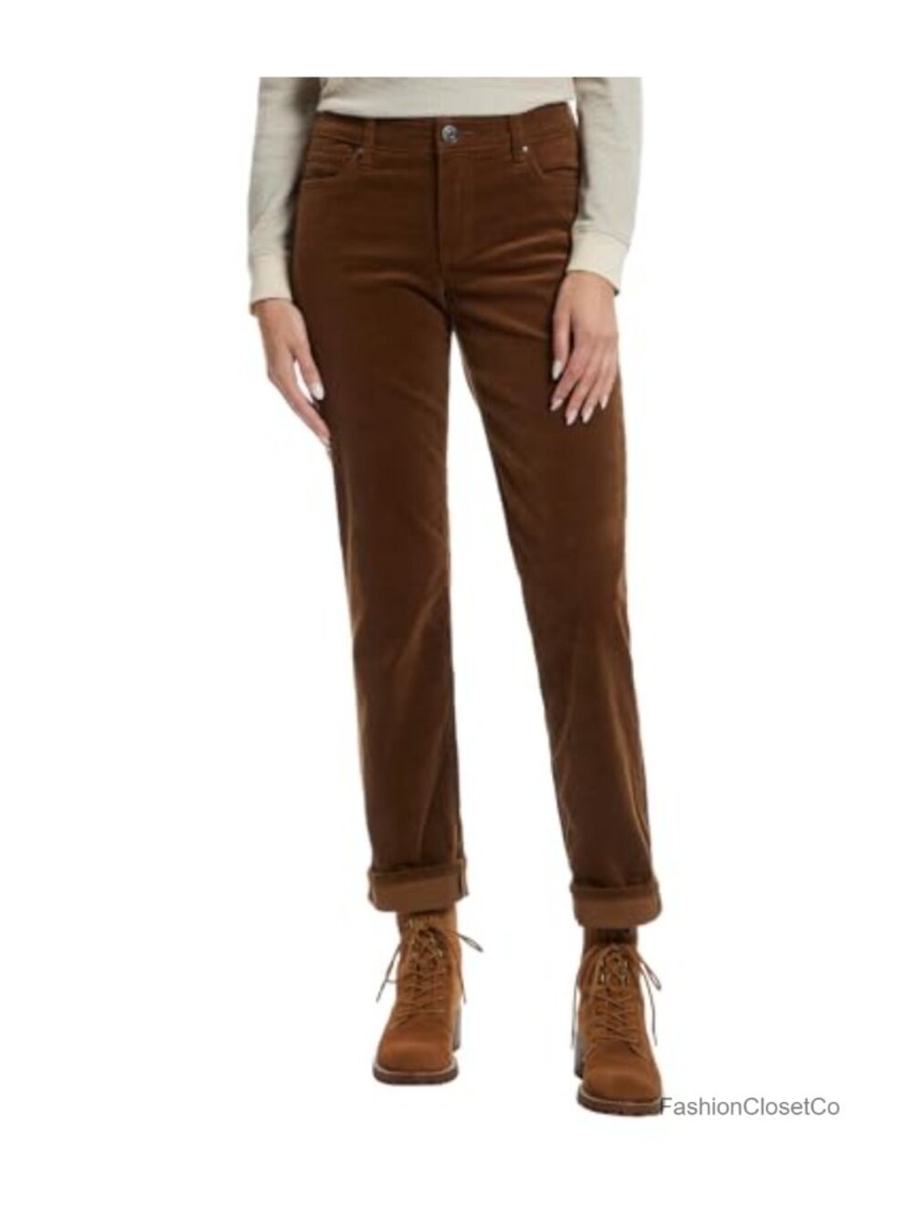 KUT from the Kloth Catherine Corduroy Boyfriend Jeans Mid Rise Relaxed Fit